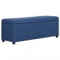 Preview: ARDEBO.de - Bank mit Staufach 116 cm Blau Polyester 