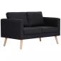 Preview: 2-Sitzer-Sofa Stoff Schwarz