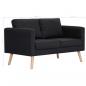 Preview: 2-Sitzer-Sofa Stoff Schwarz