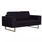 Preview: 2-Sitzer-Sofa Stoff Schwarz