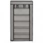 Preview: Schuhschrank mit Abdeckung Grau 58 x 28 x 106 cm Stoff