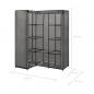 Preview: Eckkleiderschrank Grau 130 x 87 x 169 cm