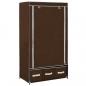 Preview: ARDEBO.de - Kleiderschrank Braun 87 x 49 x 159 cm Stoff