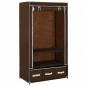 Preview: Kleiderschrank Braun 87 x 49 x 159 cm Stoff