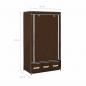 Preview: Kleiderschrank Braun 87 x 49 x 159 cm Stoff