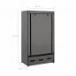 Preview: Kleiderschrank Grau 87 x 49 x 159 cm Stoff