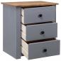 Preview: Nachtschrank Grau 46x40x57 cm Kiefernholz Panama