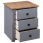 Preview: Nachtschrank Grau 46x40x57 cm Kiefernholz Panama