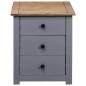 Preview: Nachtschrank Grau 46x40x57 cm Kiefernholz Panama