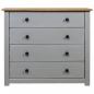 Preview: Sideboard Grau 80x40x73 cm Kiefernholz Panama