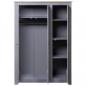 Preview: Kleiderschrank 3-Türig Grau 118×50×171,5 cm Kiefer Panama Serie