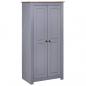 Preview: ARDEBO.de - Kleiderschrank Grau 80x50x171,5 cm Kiefernholz Panama