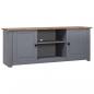 Preview: ARDEBO.de - TV-Schrank Grau 120x40x50 cm Massivholz Panama-Kiefer