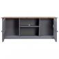 Preview: TV-Schrank Grau 120x40x50 cm Massivholz Panama-Kiefer