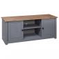 Preview: TV-Schrank Grau 120x40x50 cm Massivholz Panama-Kiefer