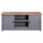 Preview: TV-Schrank Grau 120x40x50 cm Massivholz Panama-Kiefer