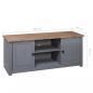 Preview: TV-Schrank Grau 120x40x50 cm Massivholz Panama-Kiefer