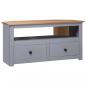 Preview: ARDEBO.de - TV-Eckschrank Grau 93 x 49 x 49 cm Massivholz Panama-Kiefer 