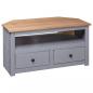 Preview: TV-Eckschrank Grau 93 x 49 x 49 cm Massivholz Panama-Kiefer 