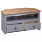 Preview: TV-Eckschrank Grau 93 x 49 x 49 cm Massivholz Panama-Kiefer 