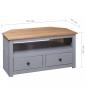 Preview: TV-Eckschrank Grau 93 x 49 x 49 cm Massivholz Panama-Kiefer 