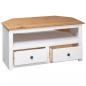 Preview: TV-Eckschrank Weiß 93 x 49 x 49 cm Massivholz Panama-Kiefer 