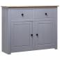 Preview: ARDEBO.de - Sideboard Grau 93x40x80 cm Kiefernholz Panama