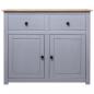 Preview: Sideboard Grau 93x40x80 cm Kiefernholz Panama