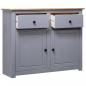 Preview: Sideboard Grau 93x40x80 cm Kiefernholz Panama