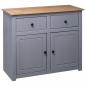 Preview: Sideboard Grau 93x40x80 cm Kiefernholz Panama