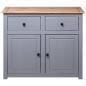 Preview: Sideboard Grau 93x40x80 cm Kiefernholz Panama