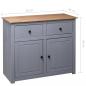 Preview: Sideboard Grau 93x40x80 cm Kiefernholz Panama