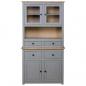 Preview: Highboard Grau 93x40,5x180 cm Kiefernholz Panama