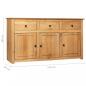 Preview: Sideboard 135 x 40 x 80 cm Massivholz Panama-Kiefer