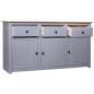 Preview: Sideboard Grau 135x40x80 cm Kiefernholz Panama