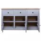 Preview: Sideboard Grau 135x40x80 cm Kiefernholz Panama