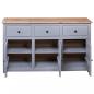 Preview: Sideboard Grau 135x40x80 cm Kiefernholz Panama