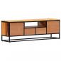 Preview: TV-Schrank 120x30x40 cm Massives Altholz und Stahl