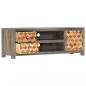 Preview: TV-Schrank Grau 120x30x40 cm Massivholz Mango