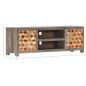 Preview: TV-Schrank Grau 120x30x40 cm Massivholz Mango