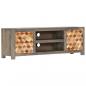 Preview: TV-Schrank Grau 120x30x40 cm Massivholz Mango