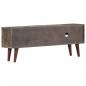 Preview: TV-Schrank Grau 130x30x46 cm Raues Mango-Massivholz