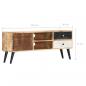 Preview: TV-Schrank 115×30×47 cm Mango-Massivholz