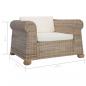 Preview: Sessel mit Kissen Natur Rattan