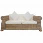 Preview: 2-Sitzer-Sofa mit Kissen Natur Rattan