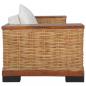 Preview: 2-Sitzer-Sofa mit Auflagen Braun Natur Rattan