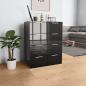 Preview: ARDEBO.de - Sideboard Hochglanz-Schwarz 60x35x80 cm Holzwerkstoff