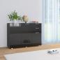 Preview: ARDEBO.de - Sideboard Hochglanz-Schwarz 107x35x80,5 cm