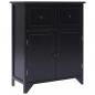 Preview: ARDEBO.de - Beistellschrank 60x30x75 cm Schwarz Massivholz Paulownia