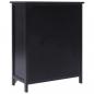 Preview: Beistellschrank 60x30x75 cm Schwarz Massivholz Paulownia